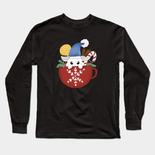 Claude in the christmas mug _ Bunniesmee Christmas Edition Long Sleeve T-Shirt